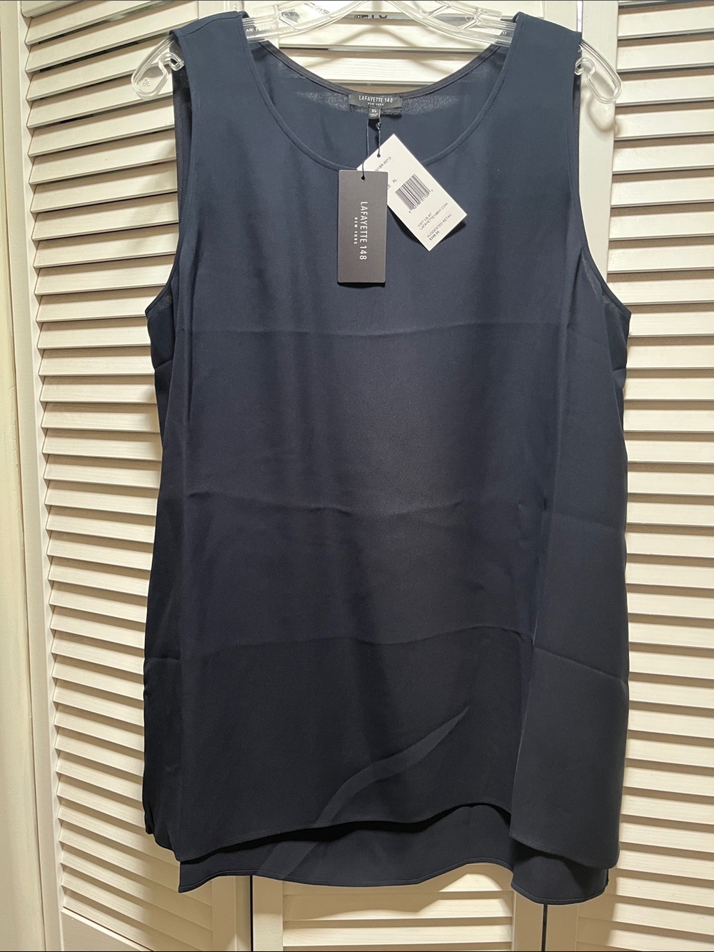 Lafayette 148 New York Midnight Navy Sleeveless Layered Shell